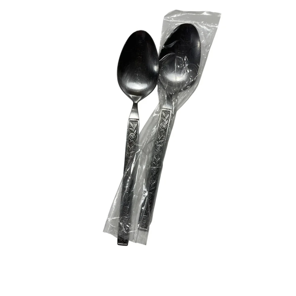 Interpur‎ Stainless Steel Cutlery Tablespoons (2) Vintage NEW Japan 1970's